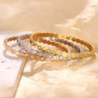 Simple Style Solid Color Titanium Steel Inlay Zircon Bracelets Necklace main image 5