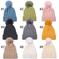 Unisex Simple Style Classic Style Solid Color Twist Pom Poms Wool Cap main image 4