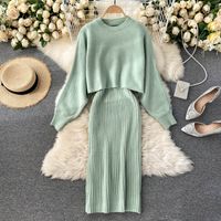 Daily Women's Simple Style Solid Color Blending Skirt Sets Skirt Sets main image 4