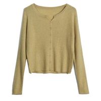 Women's Sweater Long Sleeve Sweaters & Cardigans Button Casual Solid Color main image 2