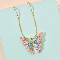 Sweet Butterfly Alloy Plating Women's Pendant Necklace main image 4