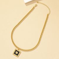 Retro Square Alloy Plating Gold Plated Women's Pendant Necklace main image 3