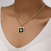 Retro Square Alloy Plating Gold Plated Women's Pendant Necklace main image 6