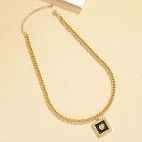 Retro Square Alloy Plating Gold Plated Women's Pendant Necklace main image 5