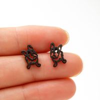 1 Pair Simple Style Animal Hollow Out Stainless Steel 18k Gold Plated Ear Studs sku image 4
