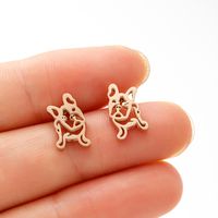 1 Pair Simple Style Animal Hollow Out Stainless Steel 18k Gold Plated Ear Studs main image 5