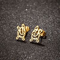 1 Pair Simple Style Animal Hollow Out Stainless Steel 18k Gold Plated Ear Studs main image 1