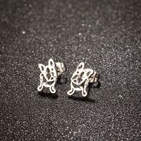 1 Pair Simple Style Animal Hollow Out Stainless Steel 18k Gold Plated Ear Studs main image 4