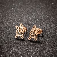 1 Pair Simple Style Animal Hollow Out Stainless Steel 18k Gold Plated Ear Studs main image 3