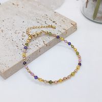 Modern Style Color Block 18k Gold Plated Mixed Materials Wholesale Bracelets Necklace main image 2