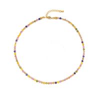 Modern Style Color Block 18k Gold Plated Mixed Materials Wholesale Bracelets Necklace sku image 2
