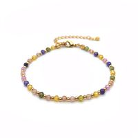 Modern Style Color Block 18k Gold Plated Mixed Materials Wholesale Bracelets Necklace sku image 1