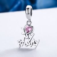 Casual Letter Sterling Silver Beaded Inlay Zircon Charms Jewelry Accessories main image 1