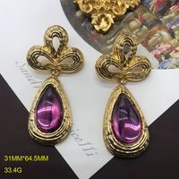 Retro Water Droplets Artificial Crystal Alloy Wholesale Earrings Necklace sku image 2