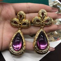 Retro Water Droplets Artificial Crystal Alloy Wholesale Earrings Necklace sku image 3