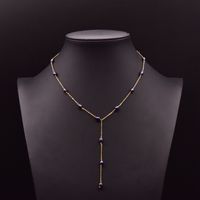 Elegant Retro Geometric Copper Plating Inlay Pearl 18k Gold Plated Sweater Chain sku image 2