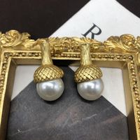Retro Round Alloy Inlay Pearl Women's Earrings Necklace main image 4