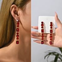 1 Pair Ethnic Style Geometric Metal Plating Inlay Artificial Gemstones Women's Drop Earrings main image 6