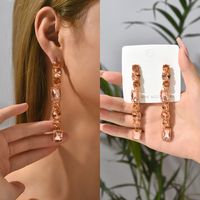 1 Pair Ethnic Style Geometric Metal Plating Inlay Artificial Gemstones Women's Drop Earrings main image 7