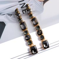 1 Pair Ethnic Style Geometric Metal Plating Inlay Artificial Gemstones Women's Drop Earrings sku image 6