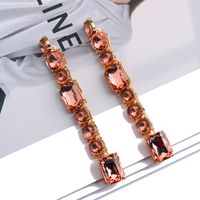 1 Pair Ethnic Style Geometric Metal Plating Inlay Artificial Gemstones Women's Drop Earrings sku image 4