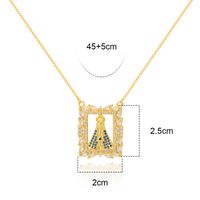 Elegant Lady Geometric Copper Inlay Zircon Pendant Necklace main image 3