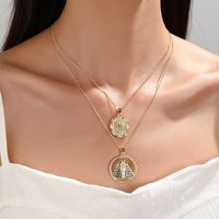 Elegant Lady Geometric Copper Inlay Zircon Pendant Necklace main image 2