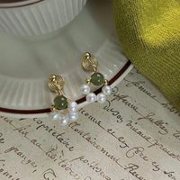 Wholesale Jewelry 1 Pair Chinoiserie Round Bow Knot Alloy Rhinestones Pearl Drop Earrings Ear Clips sku image 19