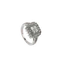 Elegant Classic Style Square Alloy Inlay Rhinestones White Gold Plated Women's Rings main image 2