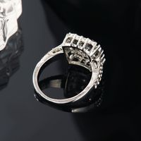 Elegant Classic Style Square Alloy Inlay Rhinestones White Gold Plated Women's Rings main image 6