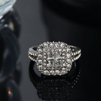Elegant Classic Style Square Alloy Inlay Rhinestones White Gold Plated Women's Rings main image 1