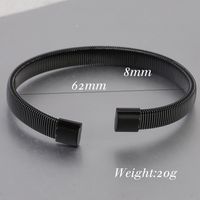 Simple Style Solid Color Titanium Steel Plating Cuff Bracelets sku image 6