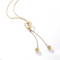 Süß Blume Kupfer Überzug 18 Karat Vergoldet Halskette Mit Anhänger main image 6