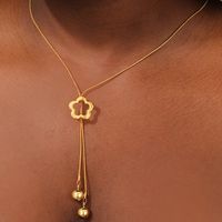 Süß Blume Kupfer Überzug 18 Karat Vergoldet Halskette Mit Anhänger main image 5
