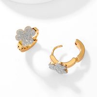1 Pair IG Style Sweet Simple Style Shamrock Plating 201 Stainless Steel 18K Gold Plated Earrings main image 6