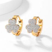 1 Pair IG Style Sweet Simple Style Shamrock Plating 201 Stainless Steel 18K Gold Plated Earrings main image 7