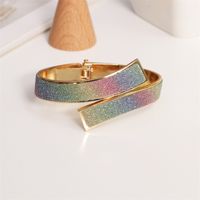 Ig Style Simple Style Solid Color Wings Alloy Metal Inlay Rhinestones Women's Bangle main image 2