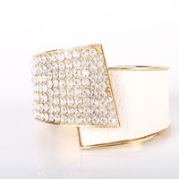 Ig Style Simple Style Solid Color Wings Alloy Metal Inlay Rhinestones Women's Bangle sku image 10