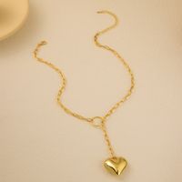 Cute Sweet Simple Style Heart Shape Copper Plating Pendant Necklace main image 2