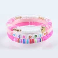 Bohemian Simple Style Letter Colorful Heart Shape Soft Clay Wholesale Bracelets sku image 3