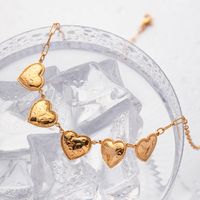 Ig Style Heart Shape Stainless Steel 18k Gold Plated Necklace In Bulk main image 3