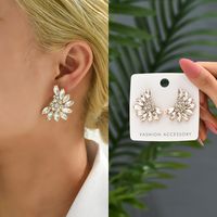 1 Pair Fashion Water Droplets Rhinestone Inlay Zircon Women's Earrings main image 5