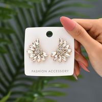 1 Pair Fashion Water Droplets Rhinestone Inlay Zircon Women's Earrings sku image 2