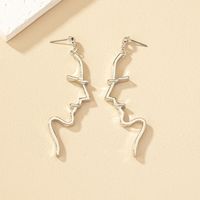 1 Pair Ig Style Nordic Style Punk Human Face Plating Alloy Ear Studs main image 5