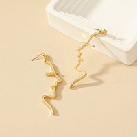 1 Pair Ig Style Nordic Style Punk Human Face Plating Alloy Ear Studs main image 6