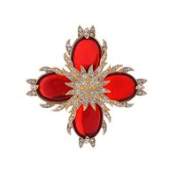 Elegant Luxurious Classic Style Four Leaf Clover Flower Alloy Inlay Rhinestones Women's Brooches 1 Piece main image 4