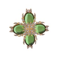Elegant Luxurious Classic Style Four Leaf Clover Flower Alloy Inlay Rhinestones Women's Brooches 1 Piece main image 2