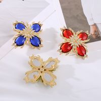 Elegant Luxurious Classic Style Four Leaf Clover Flower Alloy Inlay Rhinestones Women's Brooches 1 Piece main image 5