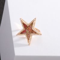 Punk Streetwear Star Alloy Plating 18k Gold Plated Women's Rings sku image 3