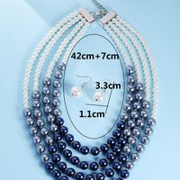 Elegant Luxuriös Dame Einfarbig Künstliche Perle Zinklegierung Perlen Frau Dreilagige Halskette main image 2